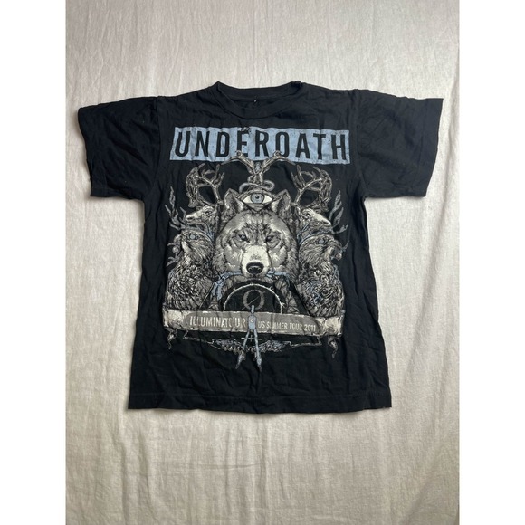 Underoath Concert T-Shirt Black Small Illuminatour US Summer Tour 2011 Metalcore